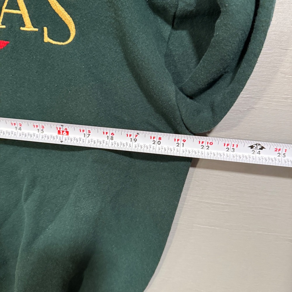 Vintage Crewneck Sweatshirt Green Dallas Texas Embroidered Large - Picture 5 of 7